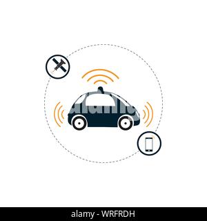 Autonome Infografik Selbstfahrer auto Vector Image Design Illustration Stock Vektor