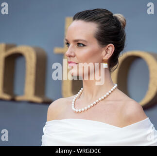 London - England - Sep 9: Charlotte Carrol besucht die "Weltpremiere von Downton Abtei" in Leicester Square, London, Großbritannien, am 9. September 2019. Gary Stockfoto