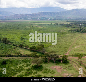 Ansicht von oben der tropischen Landschaft in der Nähe von Arba Minch, Äthiopien. Stockfoto