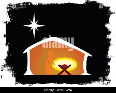 Geboren in einer Krippe Stock Vektor