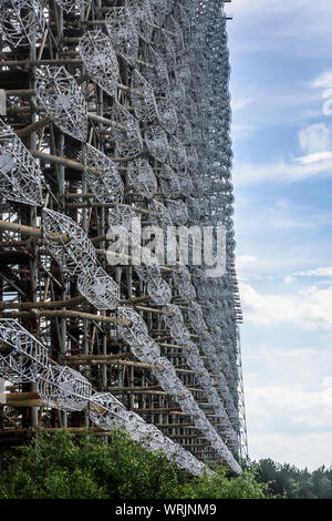 Tschernobyl (Tschernobyl): Duga Radar, sowjetische Over-the-horizon radar (OTH), das als Teil des sowjetischen Raketenabwehr Frühwarnsystem radar Netzwerk verwendet werden, Stockfoto