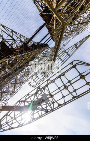 Tschernobyl (Tschernobyl): Duga Radar, sowjetische Over-the-horizon radar (OTH), das als Teil des sowjetischen Raketenabwehr Frühwarnsystem radar Netzwerk verwendet werden, Stockfoto