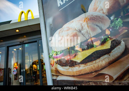 Veldhoven, Niederlande. 09 Sep, 2019. VELDHOVEN, 09-09-2019, Mc Donald's Restaurant in 2019. Credit: Pro Schüsse/Alamy leben Nachrichten Stockfoto