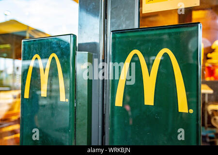 Veldhoven, Niederlande. 09 Sep, 2019. VELDHOVEN, 09-09-2019, Mc Donald's Restaurant in 2019. Credit: Pro Schüsse/Alamy leben Nachrichten Stockfoto