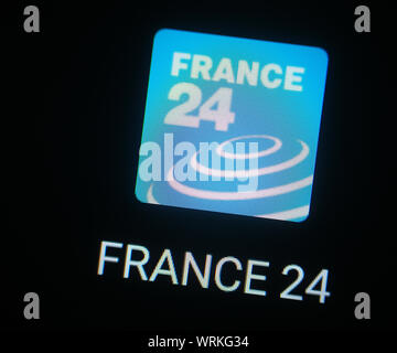 Frankreich 24 News Website Symbol für die Anwendung auf dem Computer angezeigt Stockfoto