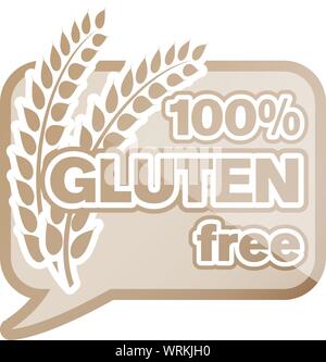 100% glutenfreie Aufkleber oder Logo Vector Illustration Stock Vektor