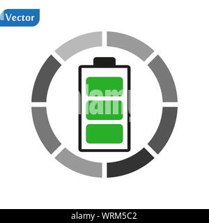 Vector Abbildung: Einlegen der Batterie als Energiespeicher green power Visuals Stock Vektor