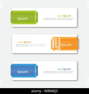 Abstrakte design banner Vorlage. Drei verschiedene Farben. Vector Illustration. Stock Vektor