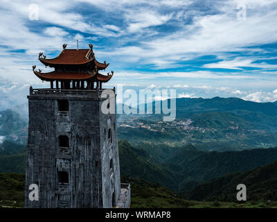 Vietnam Sapa Fansipant Bergblick und Landschaft Stockfoto