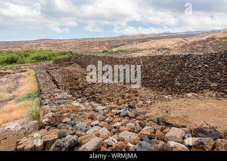 Hawai'i, Big Island, South Kahala, Mailekini Heiau Stockfoto