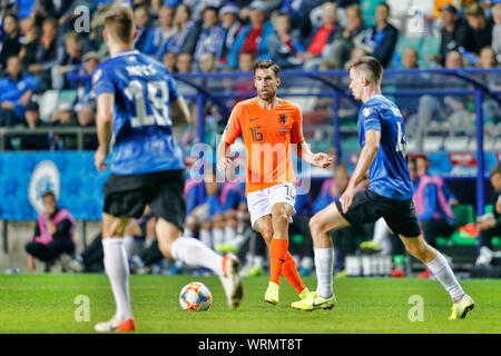 Tallinn, Estland. 09 Sep, 2019. TALLINN, 09-09-2019, Le Coq Arena, EM-Qualifikationsspiel in Estland - Niederlande. Kevin Strootman während des Spiels Estland - Niederlande 0-4 Credit: Pro Schüsse/Alamy leben Nachrichten Stockfoto