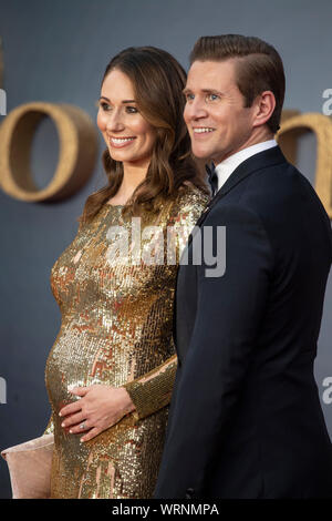 London - England - Sep 9: Jessica Blair Herman und Allen Leech die Weltpremiere von Downton Abtei teilnehmen" in Leicester Square, London, UK 9 S Stockfoto