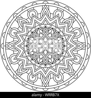 Vektor mandala Kunst für die Färbung mit abstrakten und geometrischen Design Elemente auf weißem Hintergrund Stock Vektor