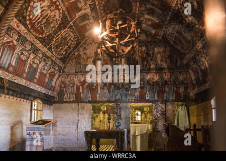 Die hölzerne Kirche Biserica de mal Bezded din Bezded ASTRA Nationalmuseum komplexe Muzeul Populare Civilizației Tradiționale ASTRA Stockfoto