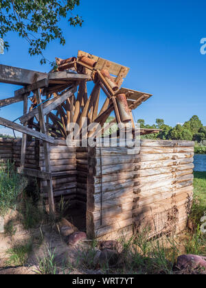 Wasserrad, John jarvie Historisches Anwesen, Braun Park, Utah. Stockfoto