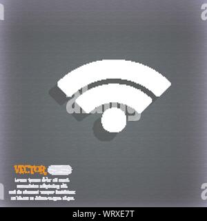 Wlan anmelden. Wi-fi-Symbol. Symbol für drahtlose Netzwerke. Wlan-Zone. Auf dem blau-grünen Abstrakt Hintergrund mit Schatten und Platz für Ihren Text. Vektor Stock Vektor