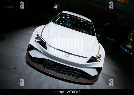 Frankfurt am Main, Deutschland. 10 Sep, 2019. Spanische Automobilhersteller SEAT, Teil des Volkswagen Konzerns, zeigt die elektrischen Auto CUPRA E-Racer am 2019 Internationale Automobil-Ausstellung (IAA). (Foto von Michael Debets/Pacific Press) Quelle: Pacific Press Agency/Alamy leben Nachrichten Stockfoto