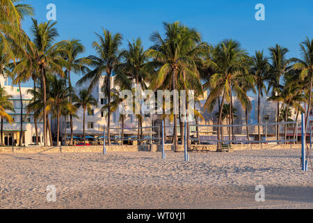 Miami Beach am Morgen Zeit, Florida Stockfoto