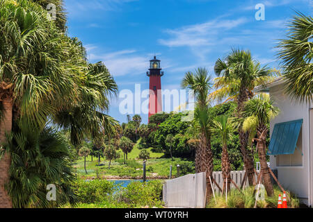 Jupiter Leuchtturm am sonnigen Sommertag, Florida Stockfoto
