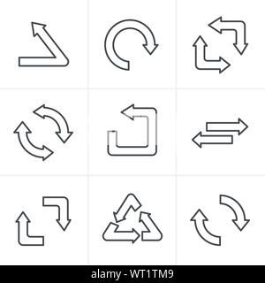 Zeile für Symbole Stil einfach, flaches Design recycling Symbole in schwarz ist Stock Vektor