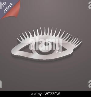 Wimpern Symbol. 3D-Stil. Schickes, modernes Design mit Platz für Ihren Text in Vektor Stock Vektor