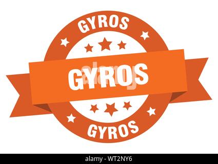 Gyros Ribbon. gyros Gyros rund orange unterzeichnen. Stock Vektor