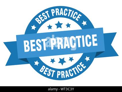 Best practice Ribbon. beste Praxis runden blauen Schild. best practice Stock Vektor