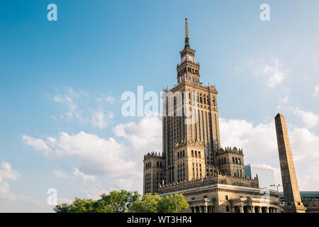 Palast der Kultur und Wissenschaft in Warschau, Polen Stockfoto