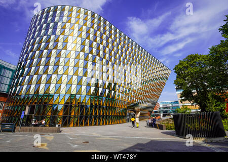 Aula Medica, Karolinska Institut in Solna, Stockholm, Schweden. Stockfoto
