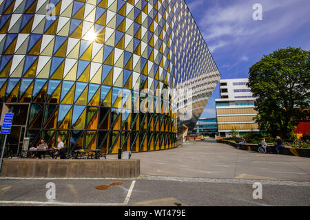Aula Medica, Karolinska Institut in Solna, Stockholm, Schweden. Stockfoto
