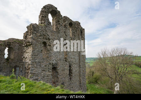 Clun Schloss, Shropshire, England. Ruine einer Burg aus dem 12. Jahrhundert in der kleinen Stadt Clun in der Shropshire Hills. Stockfoto