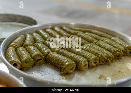 Weltberühmte baklava in Gaziantep im Südosten der Türkei Stockfoto