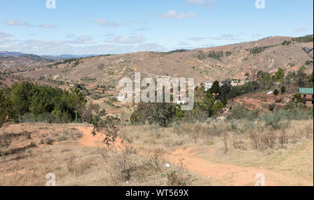 Madagassischen Landschaft zwischen Andasibe und Antsirabe, Madagaskar, Afrika Stockfoto