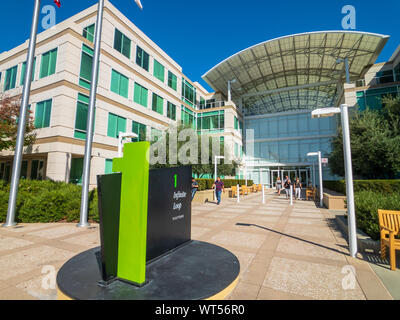 Cupertino, USA - 10. September 2018: Apple Hauptsitz Campus im Silikon Valley, Endlosschleife ein Stockfoto