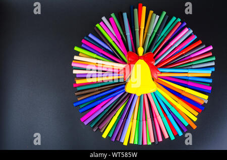 Abstraktion Sonne von Markierungen, Schule Konzept. Studio Foto Stockfoto
