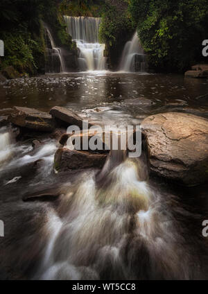 Penllergare Tal Wald Wasserfall Stockfoto