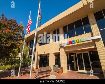 San Jose, USA - 10. September 2018: Ebay outdoor Logo in der Zentrale in Silicon Valley Stockfoto