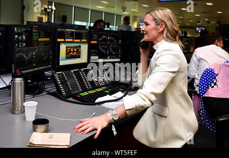 Gabby Logan während des 15 BGC jährliche Nächstenliebe Tag am Canary Wharf in London im Gedenken an den 658 Kollegen BGC und der 61 Eurobrokers Mitarbeiter verloren auf 9/11. Stockfoto