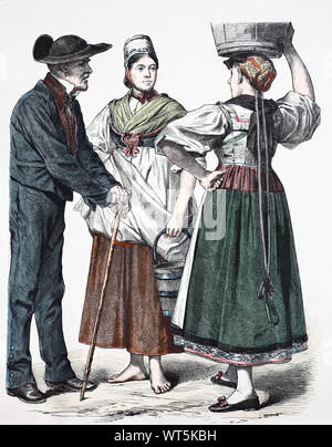 Mode, Trachten, Frankreich, Elsass, Elsässer in Tracht, 50er Jahre ...