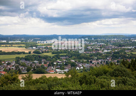 Blick von der Wilhelmina Turm auf dem höchsten Punkt der Niederlande in Vaals, drei-punkt Deutschland, Niederlande, Belgien. Im Hintergrund Stockfoto