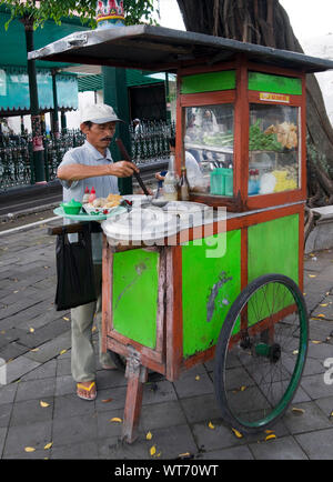 Indonesische street Foodstall, Yogyakarta, Indonesien Stockfoto