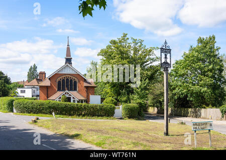 Ortsschild, Milespit Hill, Mill Hill Village, Mill Hill, London Borough von Barnett, Greater London, England, Vereinigtes Königreich Stockfoto