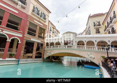 Venedig Canal Grande, Bonifacio Global City, Taguig, Manila, Philippinen. 22. August 2019. Stockfoto