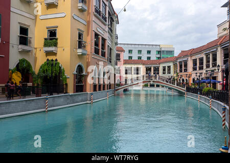 Venedig Canal Grande, Bonifacio Global City, Taguig, Manila, Philippinen. 22. August 2019. Stockfoto