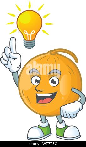 Haben Sie eine Idee casaba Melone Frucht Cartoon auf weißem Hintergrund Vector Illustration Stock Vektor