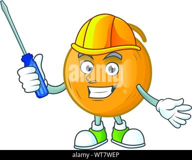 Automotive casaba Melone Frucht Cartoon auf weißem Hintergrund Vector Illustration Stock Vektor