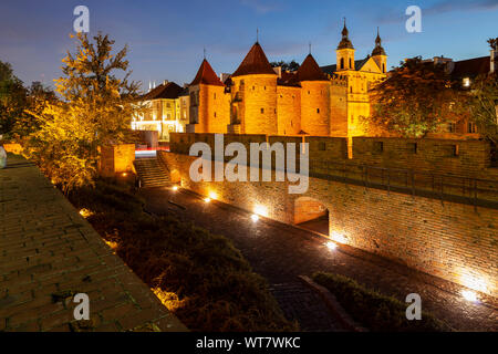 Dawn im Barbican in Warschau, Polen. Stockfoto