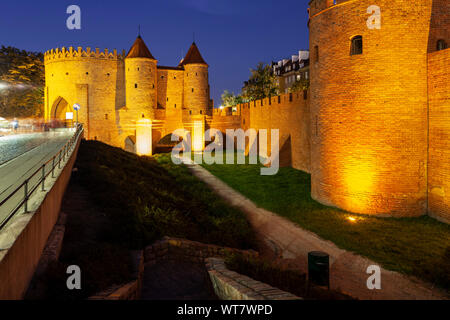 Dawn im Barbican in Warschau, Polen. Stockfoto