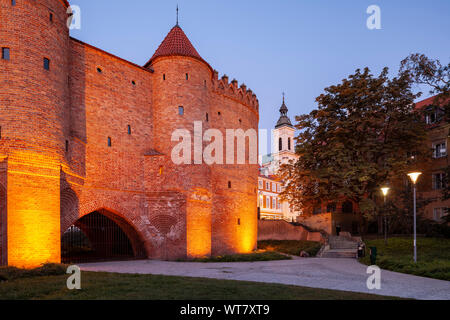 Dawn im Barbican in Warschau, Polen. Stockfoto