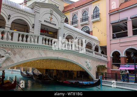 Venedig Canal Grande, Bonifacio Global City, Taguig, Manila, Philippinen. 22. August 2019. Stockfoto